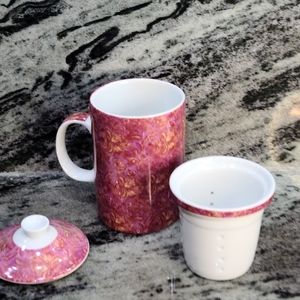 🌵World Market Mug with Tea Coffee Strainer